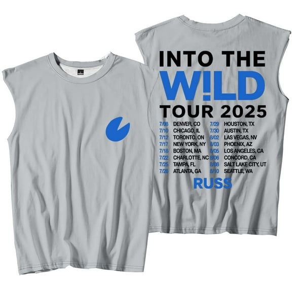 Russ Into The Wild Tour 2025 Merch Tank Tops Sleeveless Sport Vest Women Men Casual Outdoor Sportwear