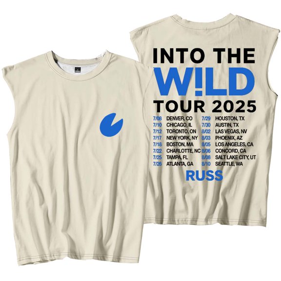 Russ Into The Wild Tour 2025 Merch Tank Tops Sleeveless Sport Vest Women Men Casual Outdoor Sportwear