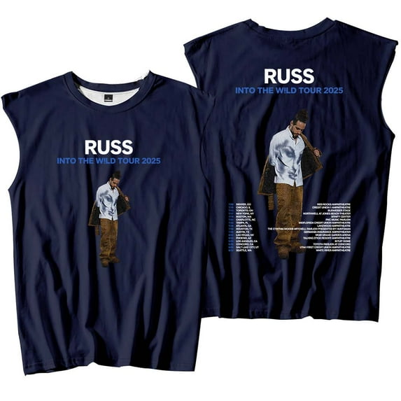 Russ Into The Wild Tour 2025 Merch Tank Tops Sleeveless Sport Vest Women Men Outdoor Sportwear