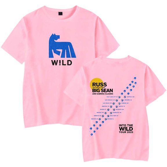 Russ Into The Wild Tour 2025 T-Shirt Women Men Crewneck Casual Short Sleeve Tee