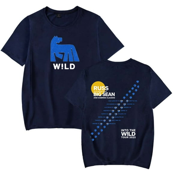 Russ Into The Wild Tour 2025 T-Shirt Women Men Crewneck Casual Short Sleeve Tee