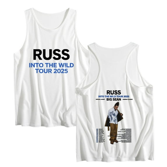 Russ Into The Wild Tour 2025 Vest Fashion Sleeveless Cool Tank Tops Vintage Singlet
