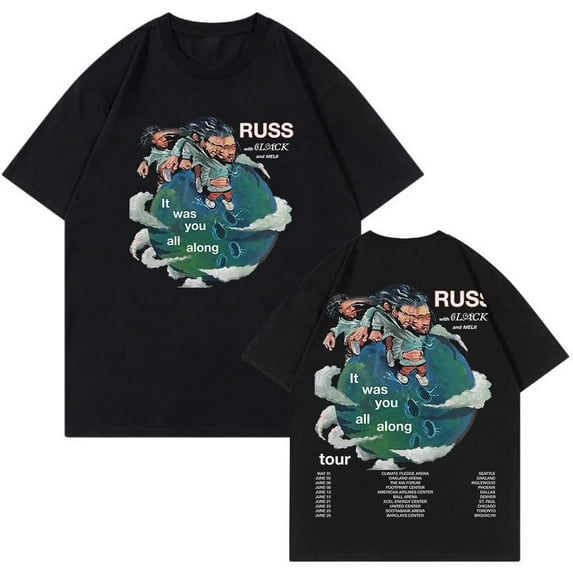 Russ It Was You All Along Tour Tee Unisex Crewneck Short Sleeve T-shirt Casual Streetwear Clothes