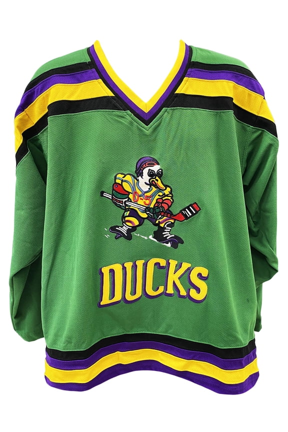 Russ "Knuckle Puck" Tyler 56 Ducks Deluxe Embroidered Hockey Jersey