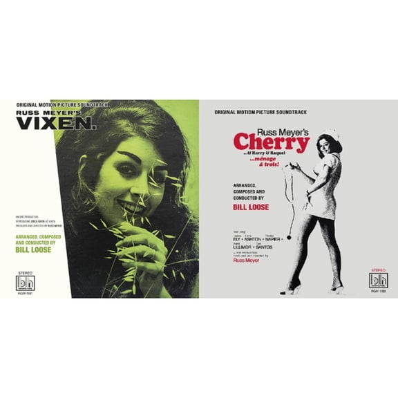 Russ Meyer’S Vixen Ost (Purple LP Vinyl) & Russ Meyer’S Cherry…& Harry & Raquel Ost (White With Black Swirl LP Vinyl)