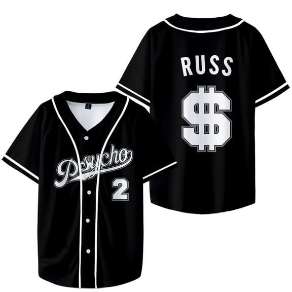 Russ Rapper Psycho Pt.2 Merch Baseball Jersey Shirts Spring Summer Men/Women Tshirt Shirt