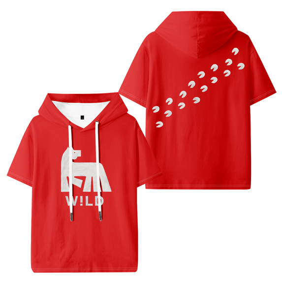 Russ Wild Hooded T-shirt Women Men Short Sleeve Tee Casual Fashion Tops