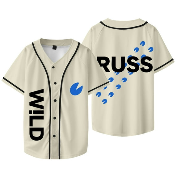 Russ Wild Jersey 2025 Tour Merch Baseball Jacket Tee Women Men V-neck Short Sleeve T-Shirts