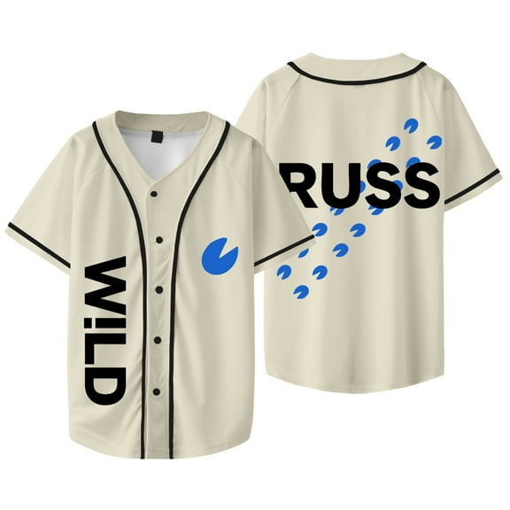 Russ Wild Jersey 2025 Tour Merch Baseball Jacket Tee Women Men V-neck Short Sleeve T-Shirts