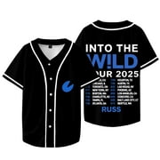 Russ Wild Tour 2025 Merch Baseball Jacket Tee Summer Unisex HipHop V-neck Short Sleeve T-Shirts