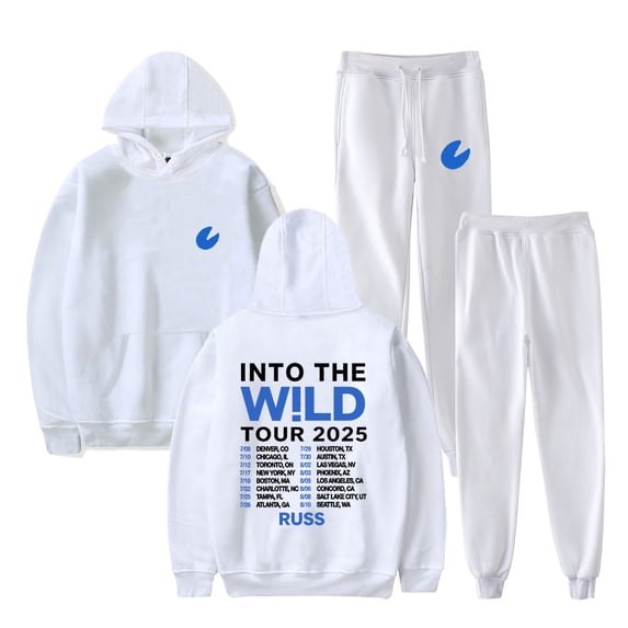 Russ Wild Tour 2025 Merch Hoodies Jogger Pants Set Cosplay Women Men HipHop Streetwear Sweatshirts