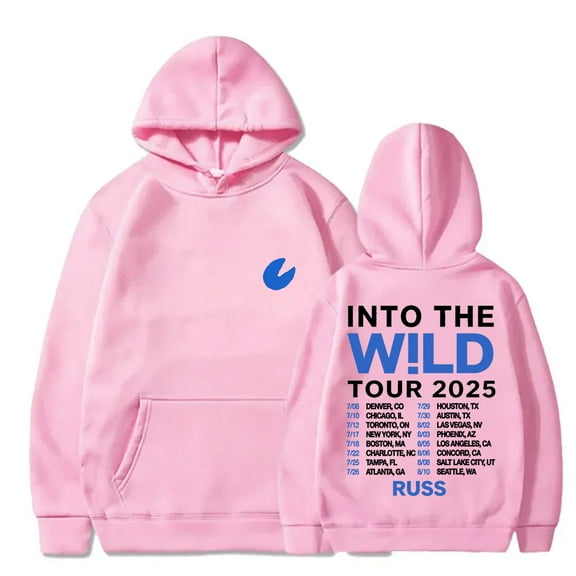 Russ Wild Tour 2025 Merch Hoodies Long Sleeve Streetwear Cosplay Unisex HipHop Hooded Sweatshirts