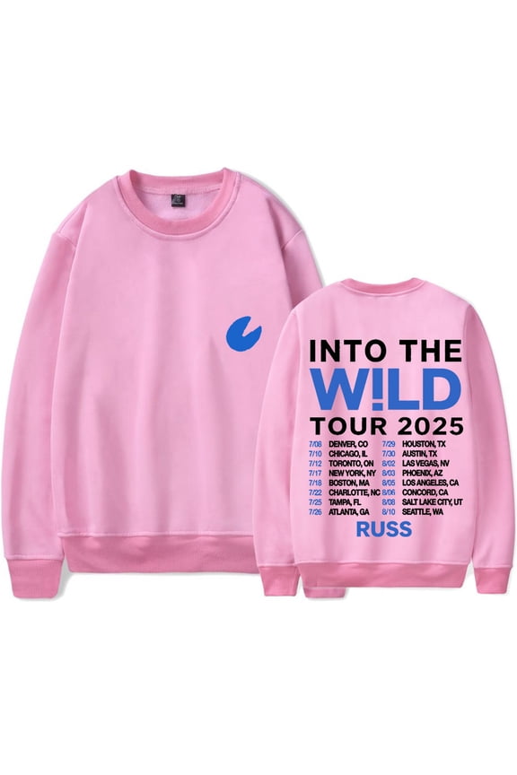 Russ Wild Tour 2025 Merch Long Sleeve Tee Cosplay Women Men HipHop Streetwear Sweatshirts