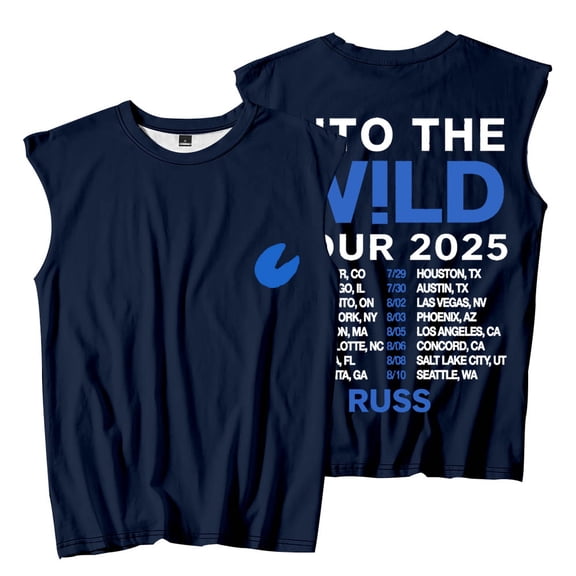 Russ Wild Tour 2025 Sleeveless T-Shirts Streetwear Tops Cosplay Women Men Fashion Crewneck Tee