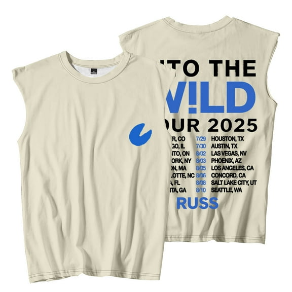 Russ Wild Tour 2025 Sleeveless T-Shirts Streetwear Tops Cosplay Women Men Fashion Crewneck Tee