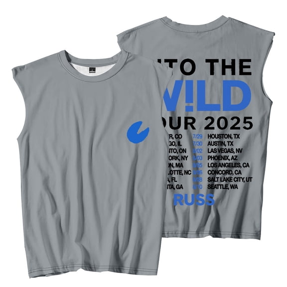 Russ Wild Tour 2025 Sleeveless T-Shirts Streetwear Tops Cosplay Women Men Fashion Crewneck Tee