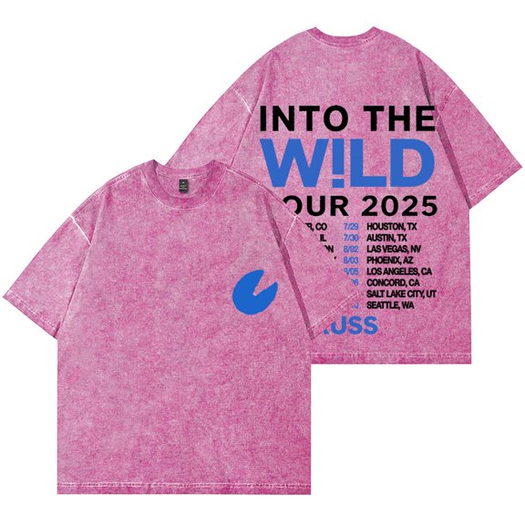 Russ Wild Tour 2025 Wash T-Shirts Streetwear Tops Cosplay Unisex HipHop Cotton Short Sleeve Tee