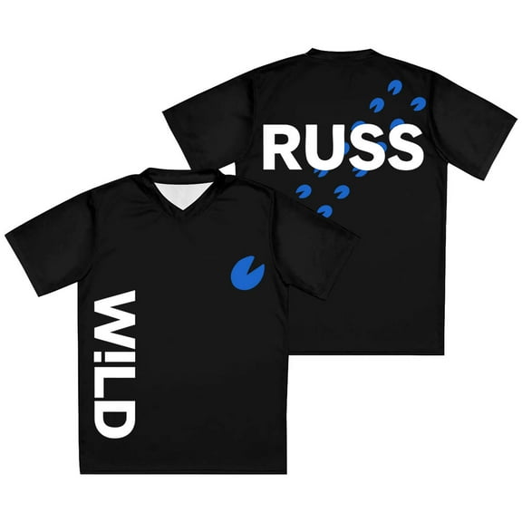 Russ Wild Tour V-neck Jersey Tee Cosplay Women Men Fashion Short Sleeve T-Shirts