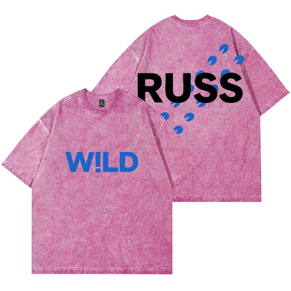 Russ Wild Wash T-Shirts HipHop Streetwear Tops Women Men Cotton Short Sleeve Tee
