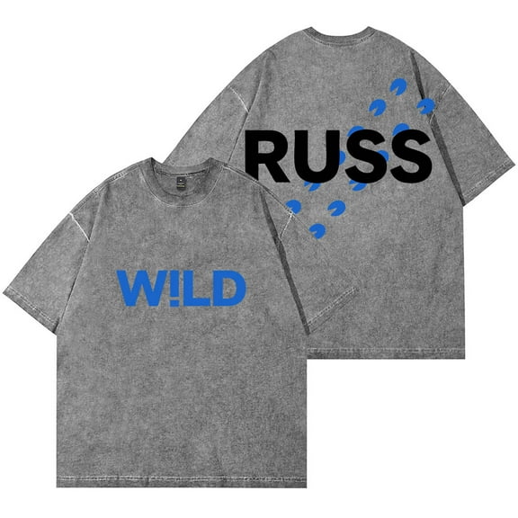 Russ Wild Wash T-Shirts HipHop Streetwear Tops Women Men Cotton Short Sleeve Tee