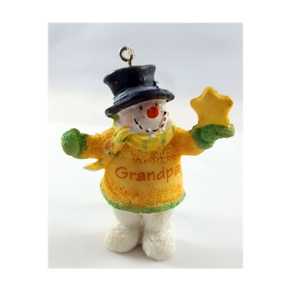 Russe Berrie & Co "Grandpa" Snowman Ornament 2.25"
