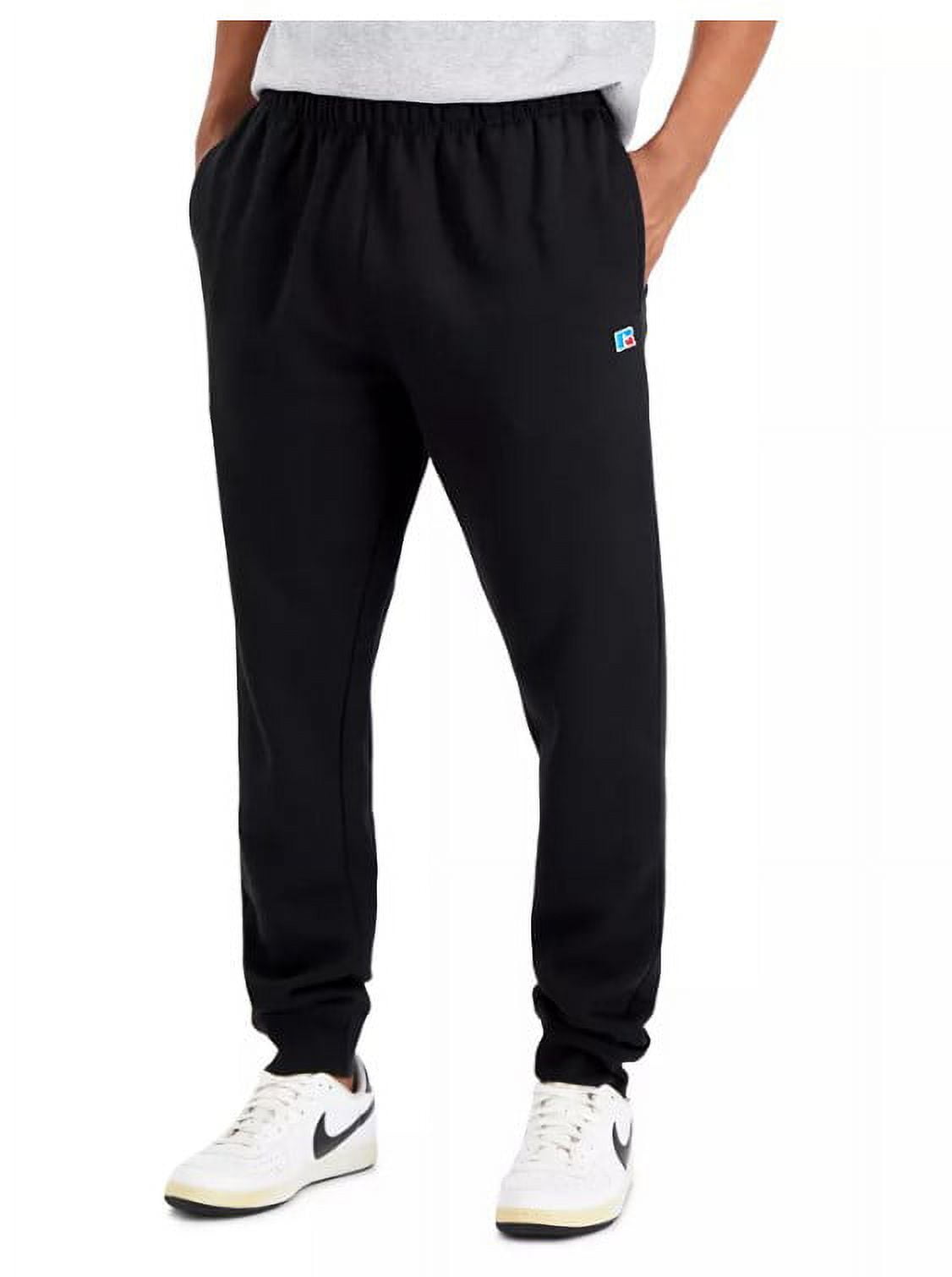 Russel Athletic Men's Solid Fleece Joggers, Black, XXL