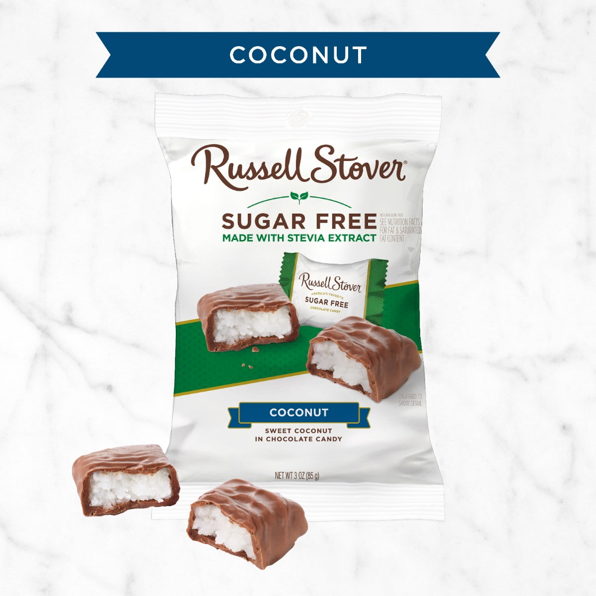 Russel Stover Candies Sugar Free Coconut, 1.5 oz bag