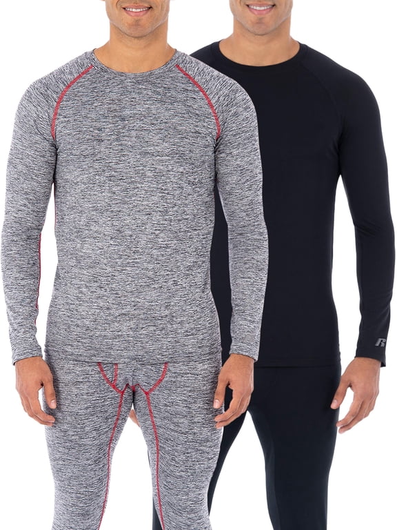 2-Pack Mens & Big Mens L2 Performance Baselayer Thermal Underwear Long Sleeve Top, Sizes M-5XL