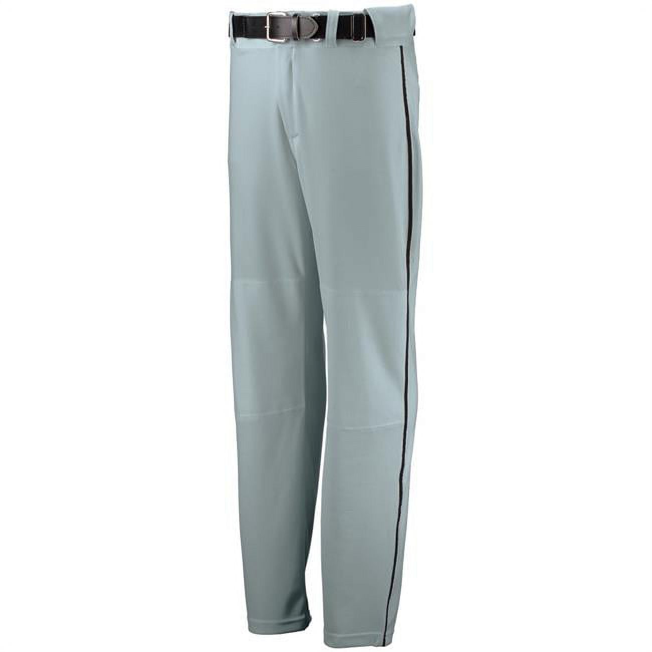 Russell 233L2M.B9B.2XL Adult Open Bottom Piped Baseball Pant, Baseball Gray & Black 2XL