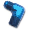 thumbnail image 1 of Russell Performance -8 AN to 1/2in NPT 90 Degree Flare to Pipe Adapter (Blue), 1 of 2