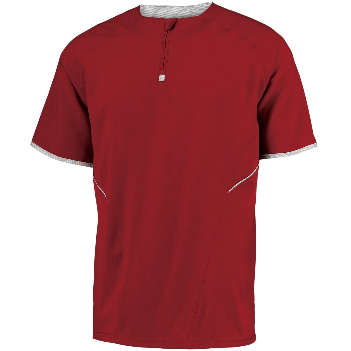 Russell 872RVM.TRW.L Mens Short Sleeve Baseball Pullover, True Red