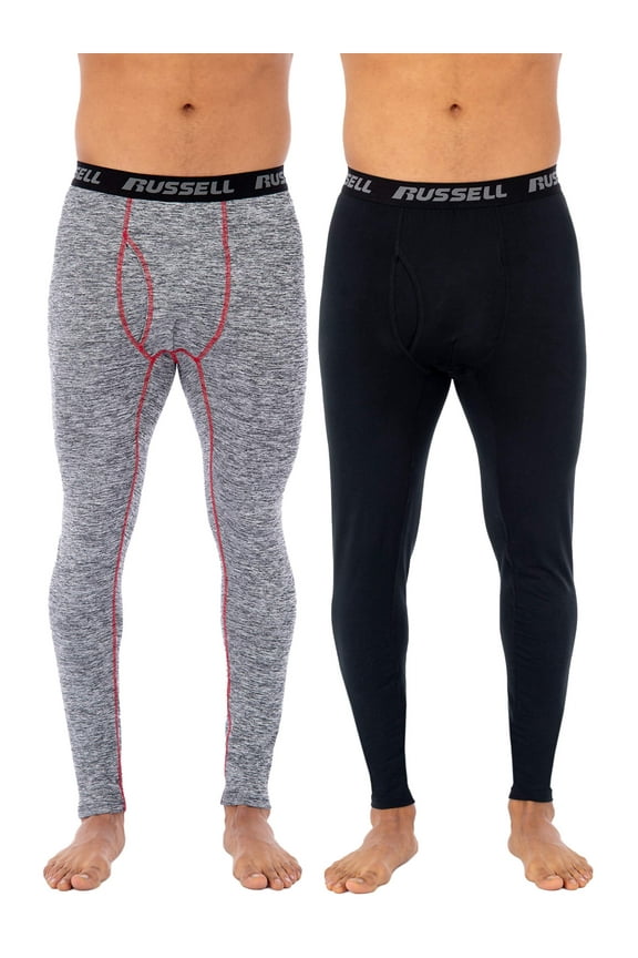 Adult Mens & Big Mens L2 Active Performance Base Layer Thermal Pant, 2-Pack, Sizes M-5XL