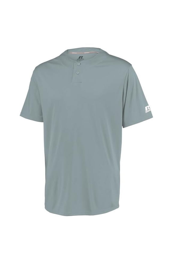 Adult Performance Two-Button Solid Jersey, Baseball Gray - Medium