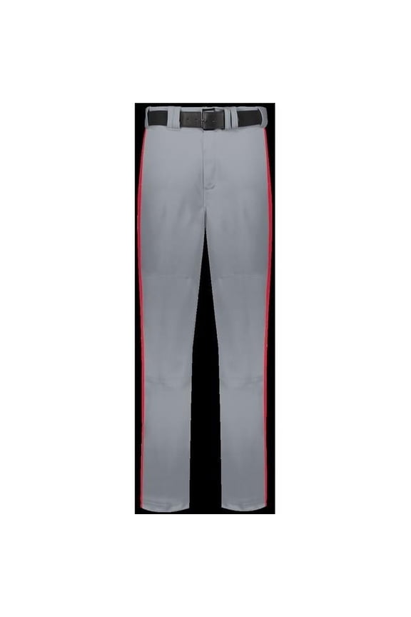 Adult Piped Change Up Baseball Pant, Baseball Gray & True Red - 2XL