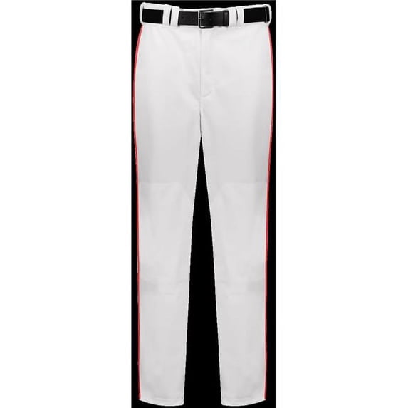 Russell Adult Piped Diamond Series 2.0 Baseball Pant, White & True Red - Medium