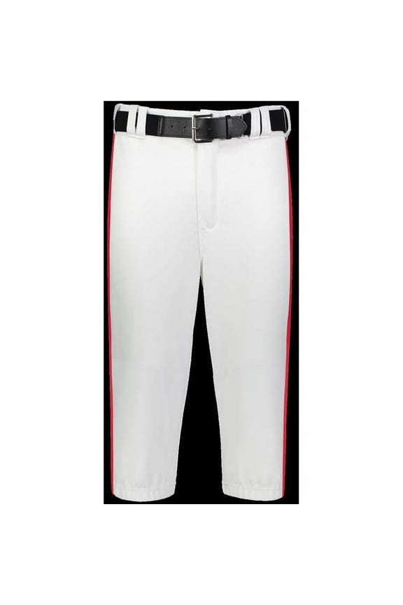 Adult Piped Diamond Series Knicker 2.0 Pant, White & True Red - 2XL