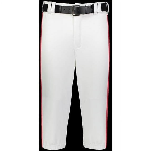 Russell Adult Piped Diamond Series Knicker 2.0 Pant, White & True Red - Medium
