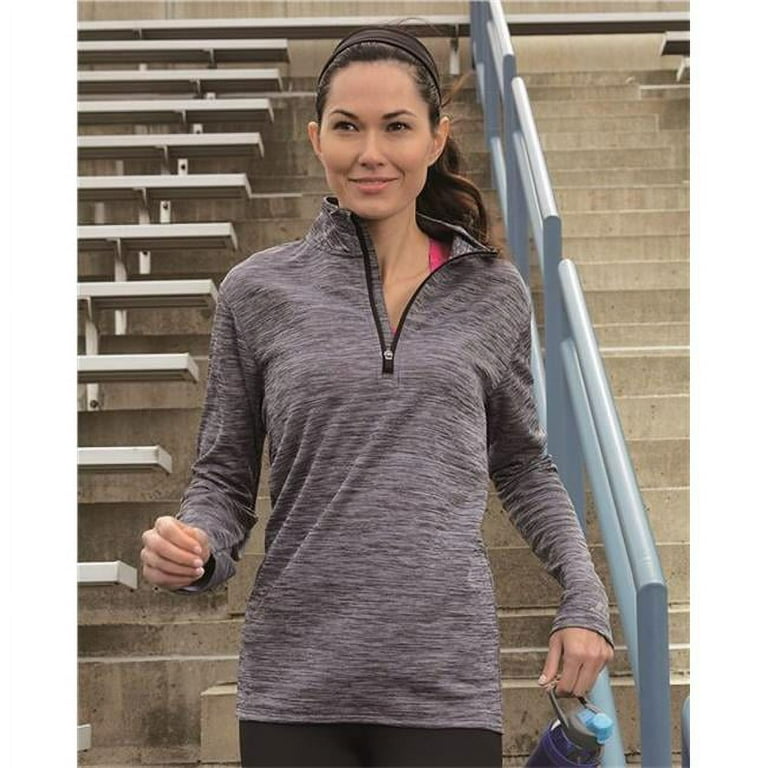 Russell Athletic B62734525 Womens Striated Quarter Zip Pullover Cardinal Large Walmart