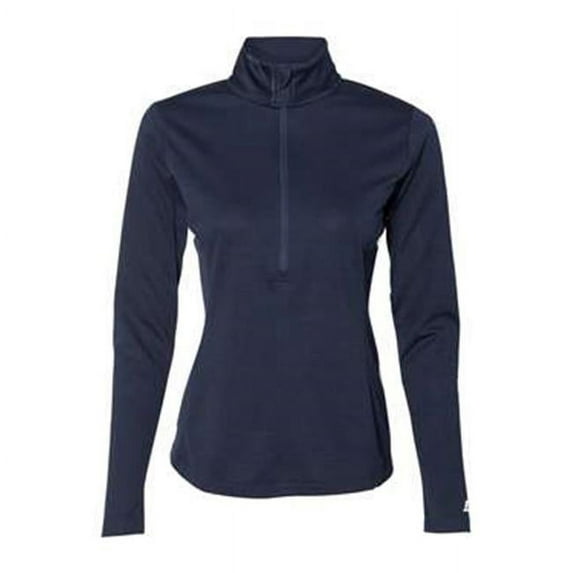 Russell Athletic B62734653 Womens Striated Quarter-Zip Pullover, Navy - Small