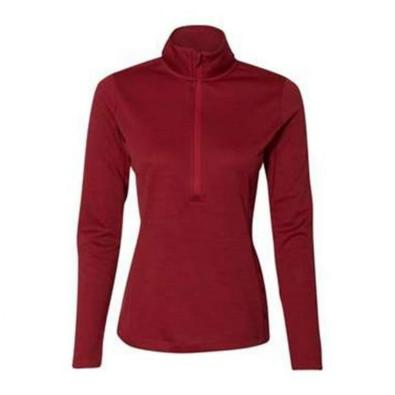 Russell Athletic B62734705 Womens Striated Quarter-Zip Pullover, True Red - Large