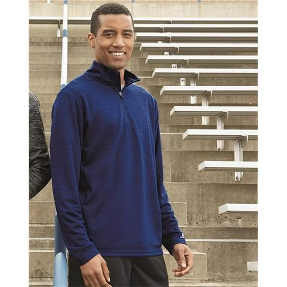 Russell Athletic B63634535 Striated Quarter-Zip Pullover, Maroon - Large