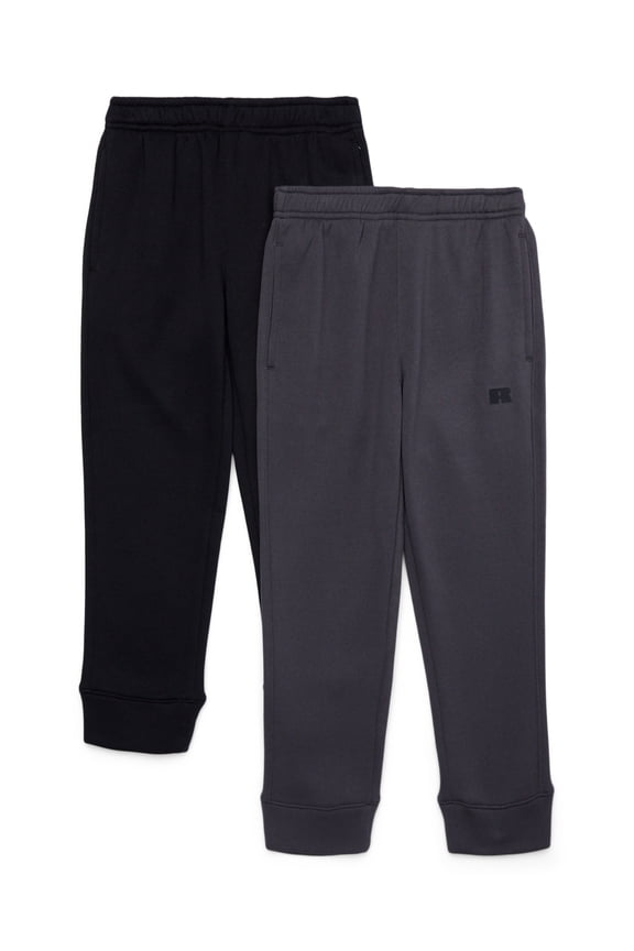 Boy's Fleece Sweatpants, 2-Pack, Sizes 4-18 & Husky