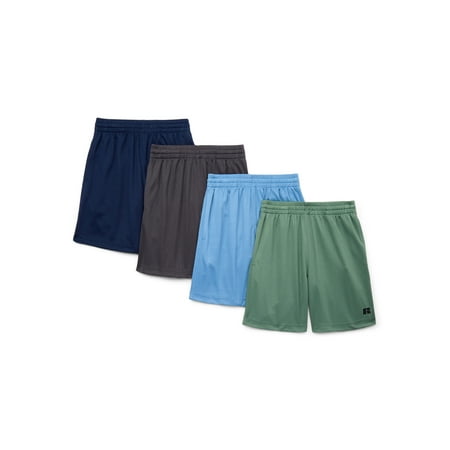 Russell Athletic Boy's Performance Mesh Shorts, 4-Pack, Sizes 2T-5T