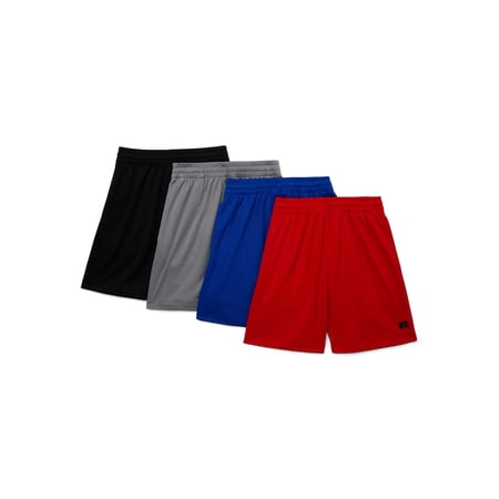 Russell Athletic Boys Performance Mesh Shorts, 4-Pack, Sizes 4-18 & Husky