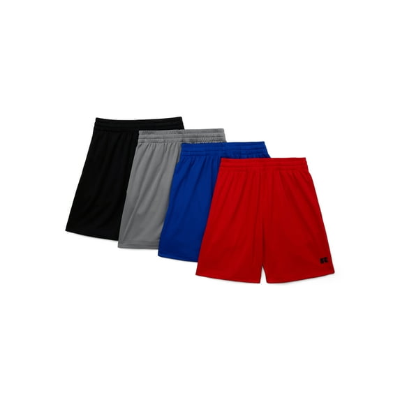 Russell Athletic Boy's Performance Mesh Shorts, 4-Pack, Sizes 4-18 & Husky