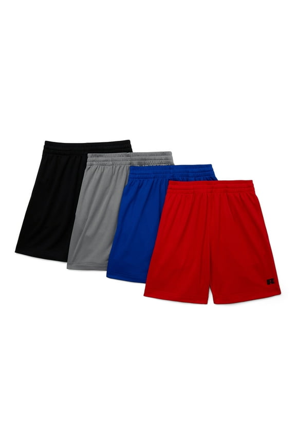 Boy's Performance Mesh Shorts, 4-Pack, Sizes 4-18 & Husky