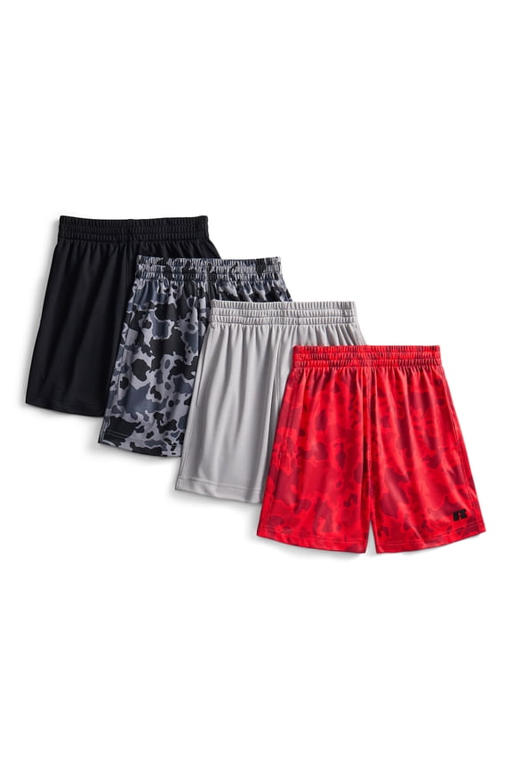 Boy's Performance Mesh Shorts, 4-Pack, Sizes 4-18 & Husky