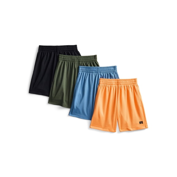 Russell Athletic Boy's Performance Mesh Shorts, 4-Pack, Sizes 4-18 & Husky