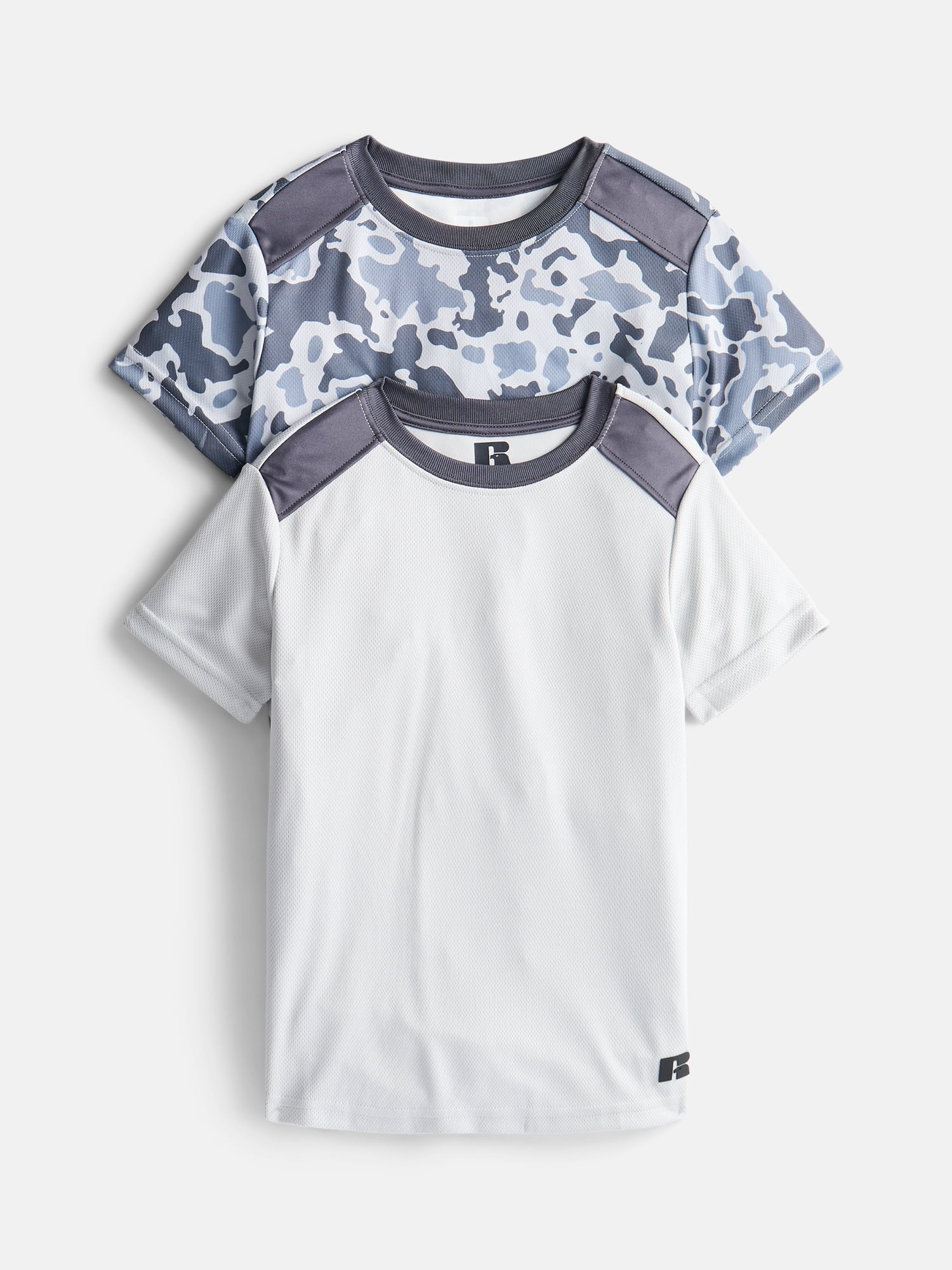 Russell Athletic Boys Performance Mesh Tees with Short Sleeves, 2-Pack, Sizes 4-18