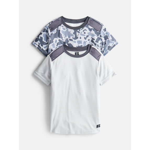 Russell Athletic Boys Performance Mesh Tees with Short Sleeves, 2-Pack, Sizes 4-18
